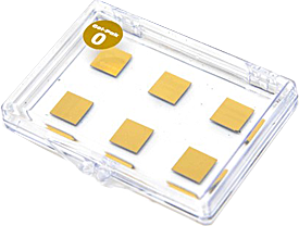 Nano-Tec gold coated silicon chips, 10 x 10 mm, 525µm thickness, 50nm Au