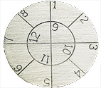 REM Stiftprobenteller, Ø 32 mm Kopf, 12 nummerierte Felder (eingraviert), Standard Pin, Aluminium