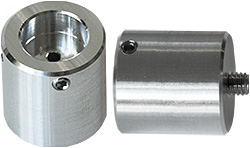 RPT Adapter with M4 screw to mount EM-Tec sample holders with M4 threaded hole, mounted on central spindle