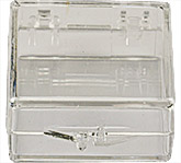 Micro-Tec C11 clear styrene plastic hinged storage boxes, 32x32x12.5mm