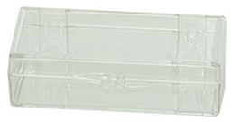 Micro-Tec C29 clear styrene plastic hinged storage boxes, 72x30x19mm