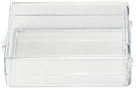 Micro-Tec  clear styrene plastic hinged storage boxes, 89x65x25mm