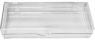 Micro-Tec C46 durchsichtige Aufbewahrungsschachtel, aufklappbar, 152 x 55 x 32 mm