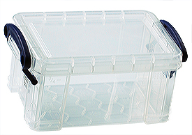 Micro-Tec SR30 really robust storage box, clear polypropylene, stackable 120x85x65mm, 0.3ltr