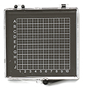 Micro-Tec GB33 gel carrier box, clear / black polystyrene, 95x85x12mm
