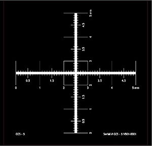 CCS-5 Micro-Tec 5mm cross scale, 0.01mm div., Si/Cr, opaque