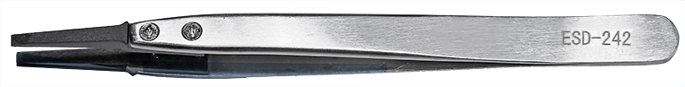 50-014926.jpg Value-Tec 242.CP ESD safe PPS/carbon fiber replaceable tip tweezers, flat narrow tips