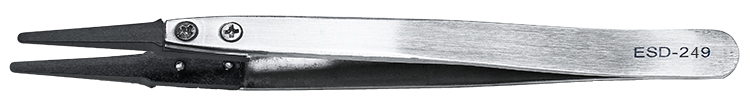 50-014927.jpg Value-Tec 249.CP ESD safe PPS/carbon fiber replaceable tip tweezers, flat rounded tips