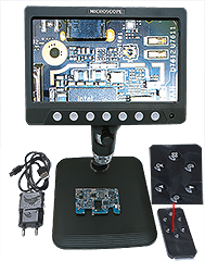 Micro-Tec DM330 cordless digital microscope with 7 inch LCD screen and integrated battery, 100-240V