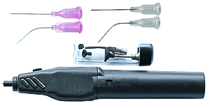 Micro-Tec B126 ESD safe battery operated vacuum pen with 2 tips, 3 vacuum cups and fine needles for TEM grids handling