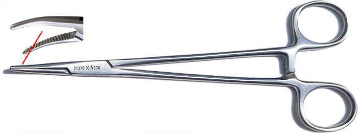 52-007518.jpg EM-Tec HM18C halstead mosquito locking forceps, 18 cm, curved tip