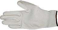 EM-Tec ESD safe PU coated knitted nylon gloves, white, size M, pair