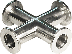 EM-Tec DN-KF equal cross connector, 304 stainless steel