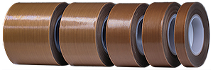 Single sided, brown PTFE coated fiberglass fabric high temperature tape, 0.18mm thickness, 10m long 