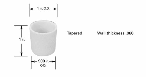 Crucible C5, 12ml,  Ø25.4mm OD x 25.4mm H, 1.5 mm wall thickness. Use with B10 basket & crucible heaters CH-5, CH-12 and CH-13.