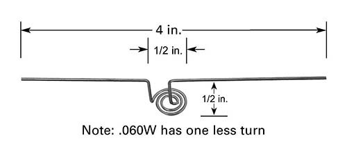 Heater filament H2 with Ø12.7 mm area , 12.7mm deep, 127mm long, tungsten