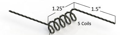 Evaporation filament Z1, Z-shape, with 5 x Ø7mm ID coils, 32mm wide, tungsten 