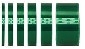 Green Mylar PET polyester lab tape, single sided